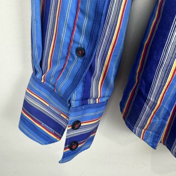 Robert Graham Blue Stripes Button Up‎ Shirt Men’s M Read - Picture 7 of 12